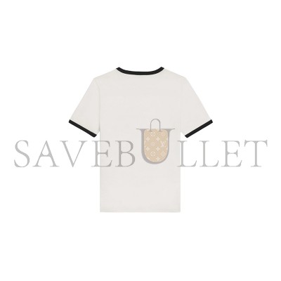CELINE TRIOMPHE T-SHIRT IN COTTON JERSEY CREAM BLACK 2X14O671Q.01CB